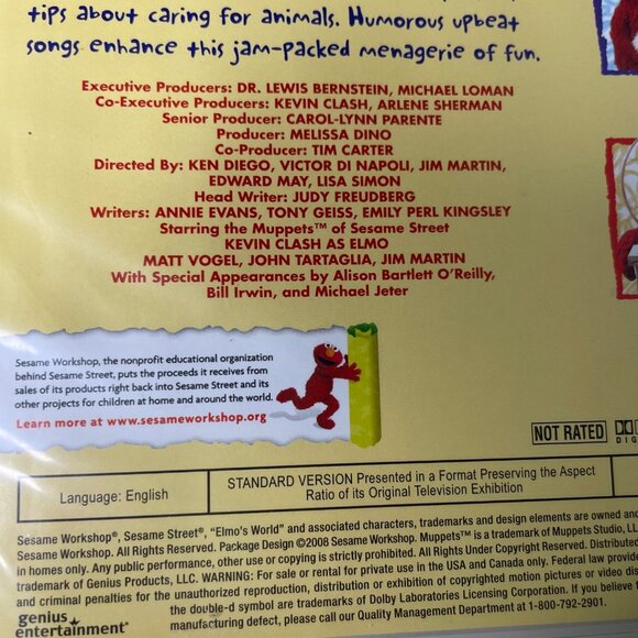 Sesame Street Elmos World Pets Childrens Learning DVD 2006 NR u - Picture 5 of 6